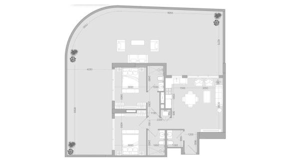 Apartment floor plan, 2 bedrooms in ALTA V1EW No. 11015 (2D)