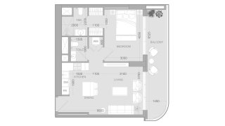 Apartment floor plan, 1 bedroom in ALTA V1EW No. 11007